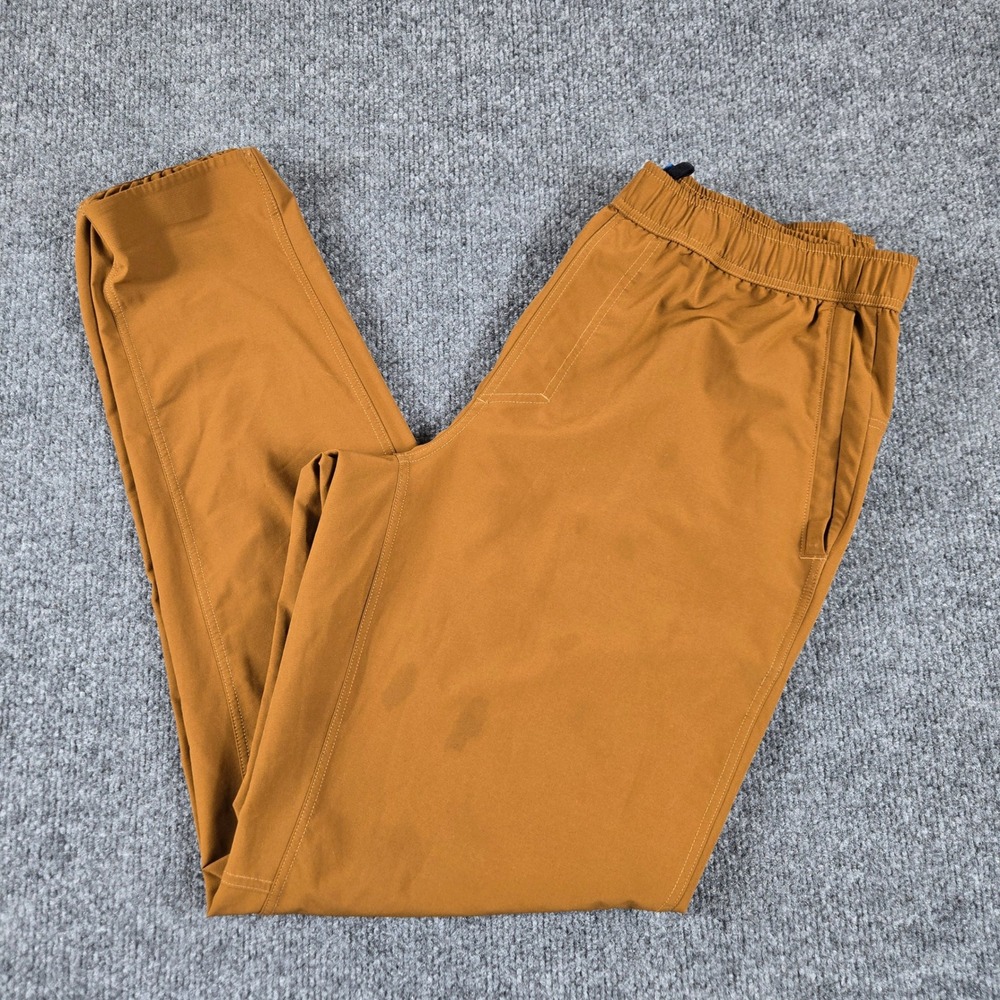 Janji Transit Tech Pants Mens Medium Brown Recycled Stretch Running Joggers